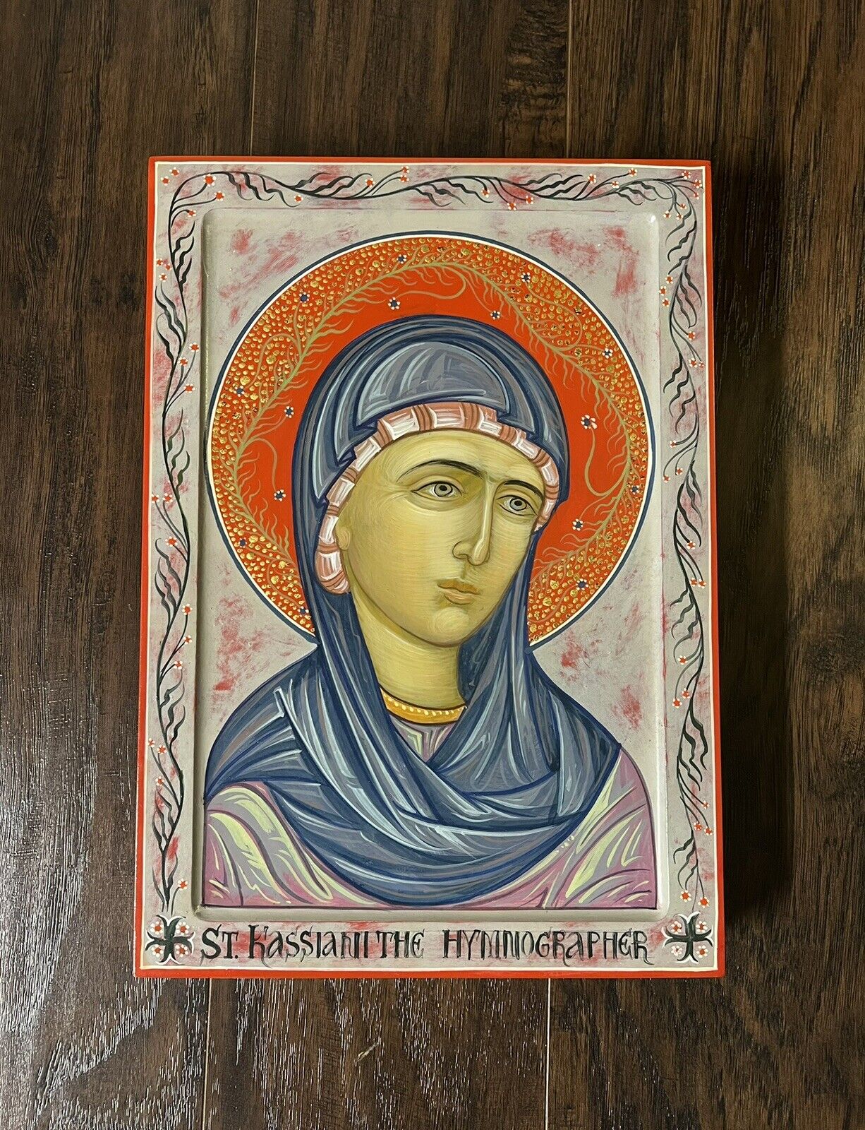 Hand Painted Icon Catholic/Orthodox/Anglican - St. Kassiani The Hymnographer