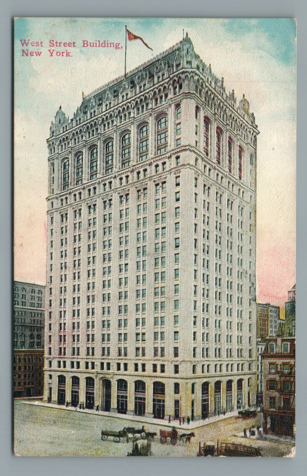 West Street Building New York City NY New York Antique Vintage Postcard c1913
