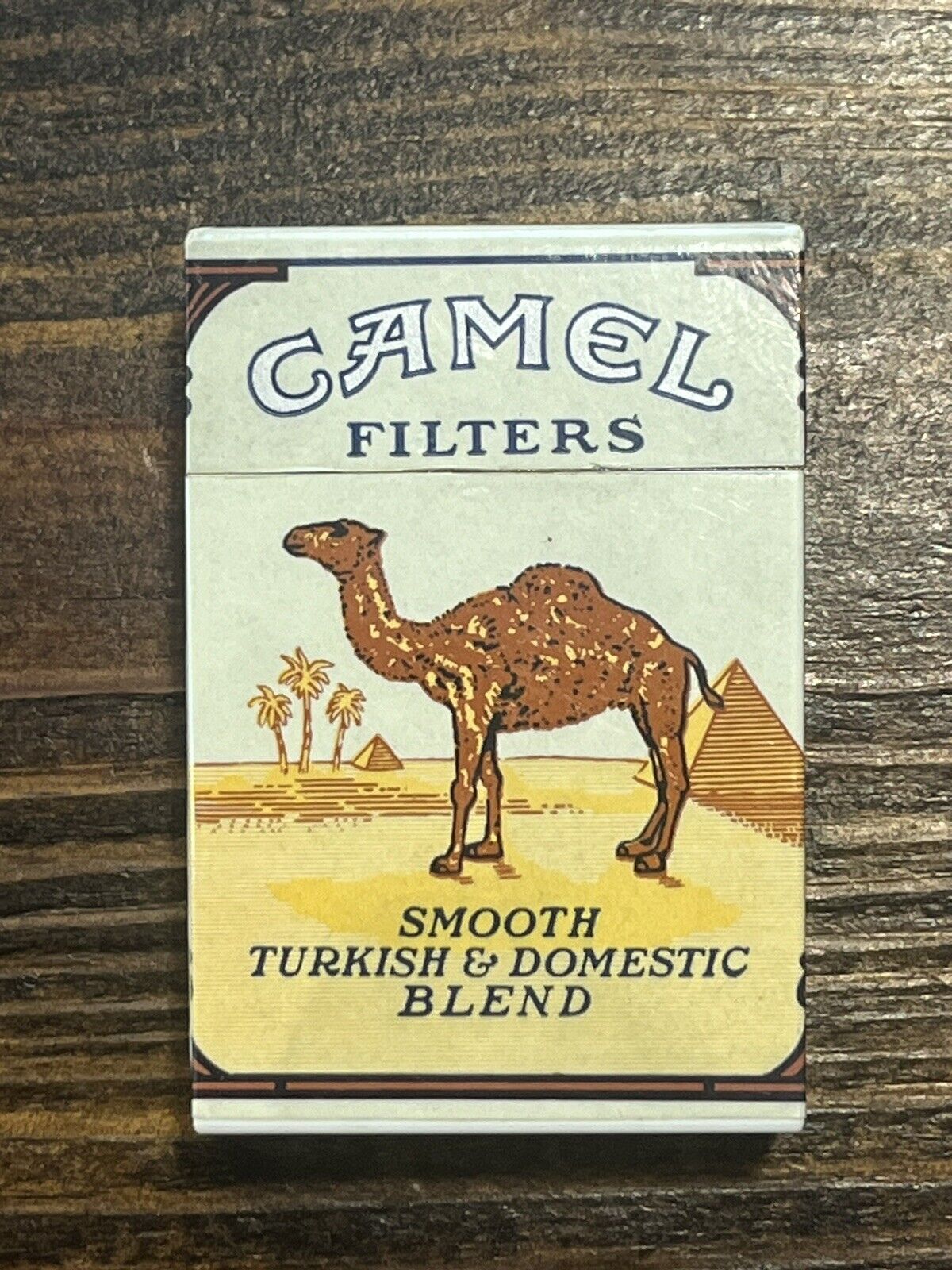 Vintage Camel Filters Hard Pack Cigarette Pack Style Lighter W/ Flip Top