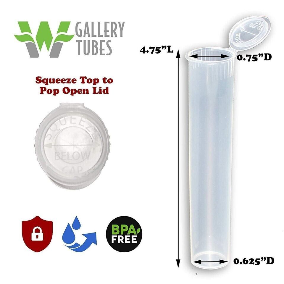 Clear DoobTubes 116MM (500 Pack) Container for King Size Pre Rolled