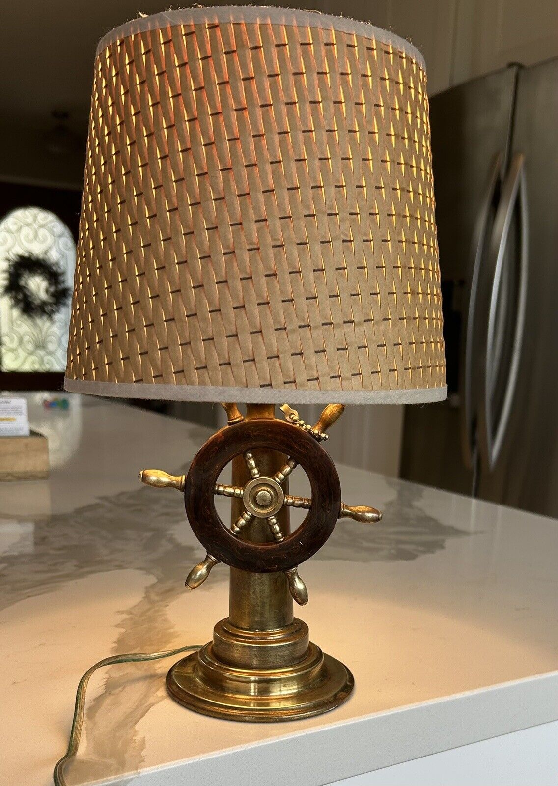 1950s vintage ship wheel lamp