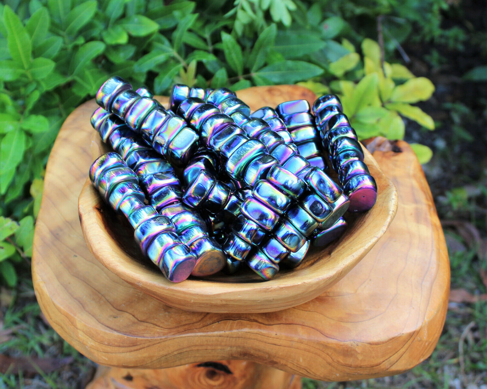 Magnetic Rainbow Hematite Tumbled Stones: Choose How Many Pieces