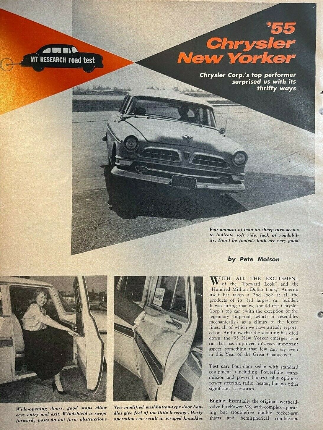1955 Road Test Chrysler New Yorker illustrated
