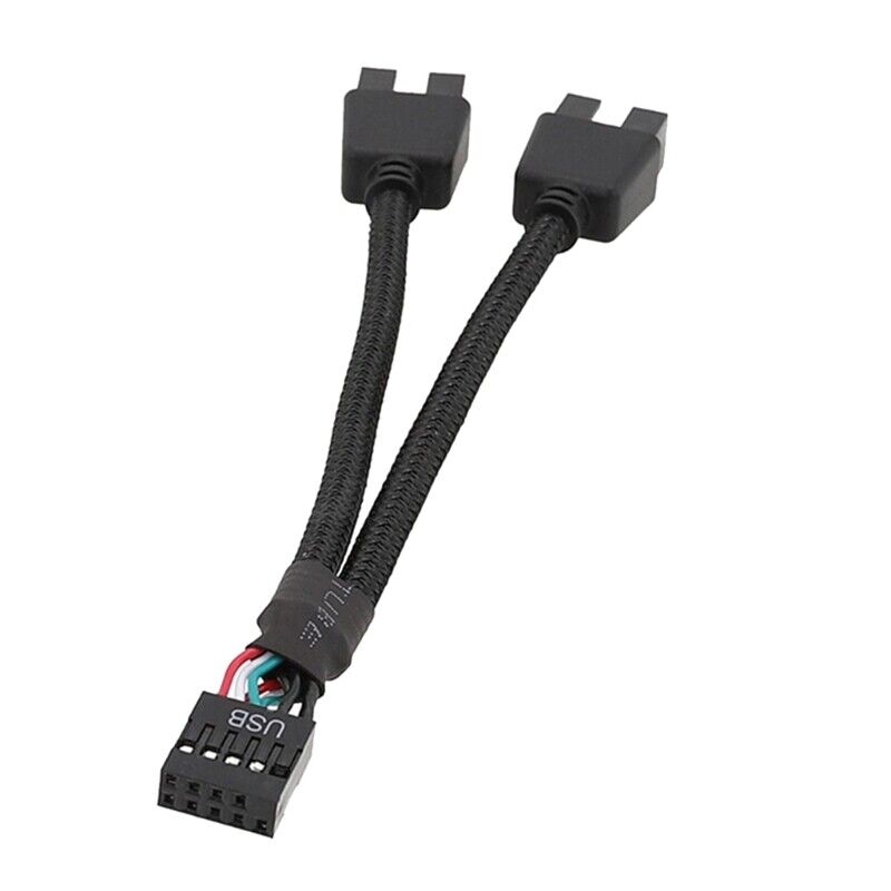 1Pcs Computer Motherboard USB Extension Cable 9 Pin 1 Female to 2 Male Y1340