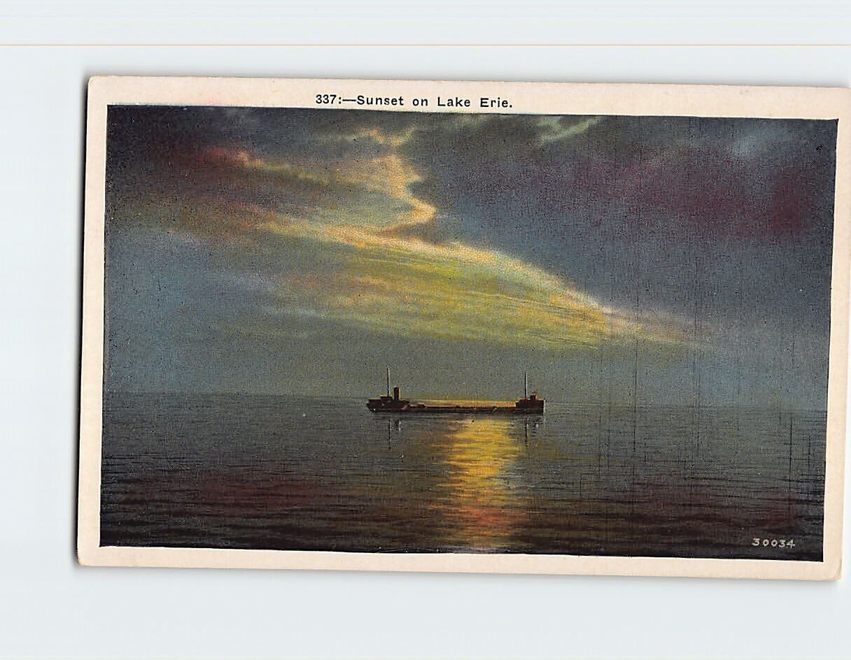 Postcard Sunset on Lake Erie North America