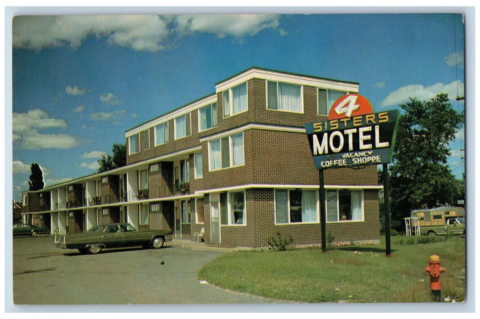 Sudbury Ontario Canada Postcard Greetings from Four Sisters Motel c1960\'s
