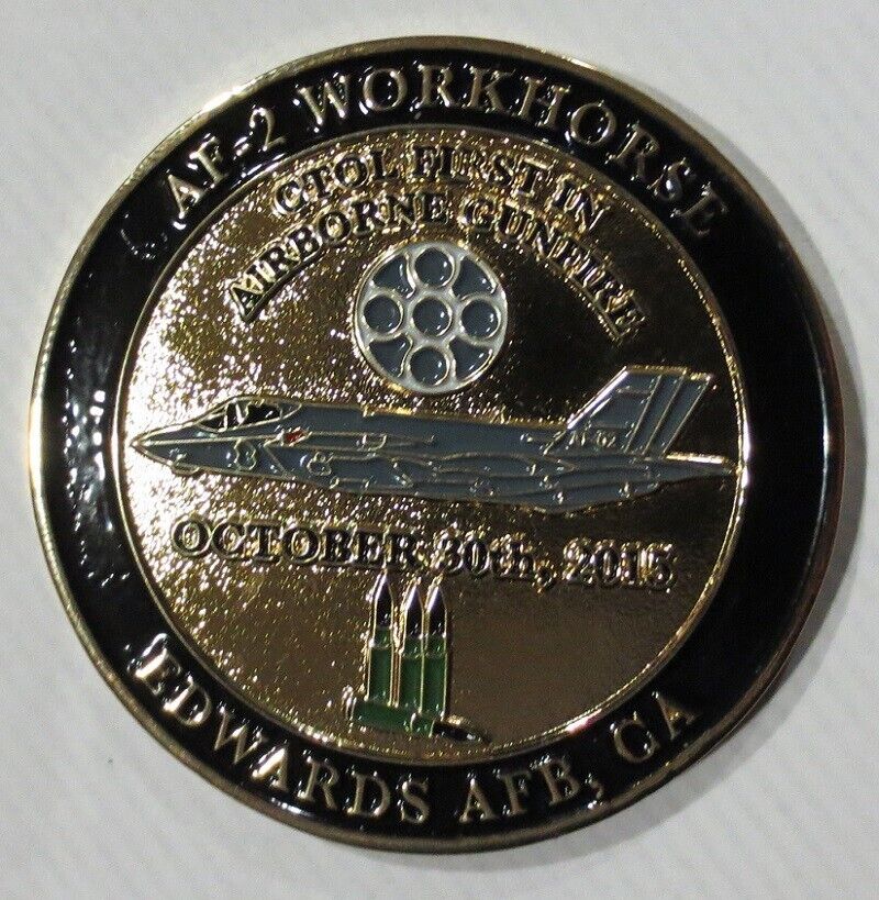 F-35 FLT TEST 461st DEADLY JESTERS AF-2 FIRST AIRBORNE GUNFIRE COIN AWESOME SDD
