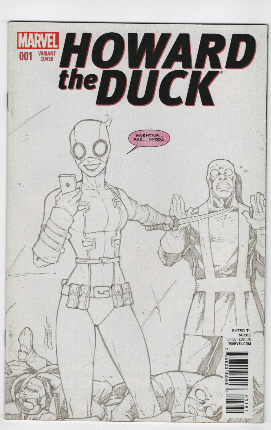 HOWARD THE DUCK #1 2ND PRINT LIM SKETCH VARIANT 1ST APPEARANCE APP GWENPOOL 