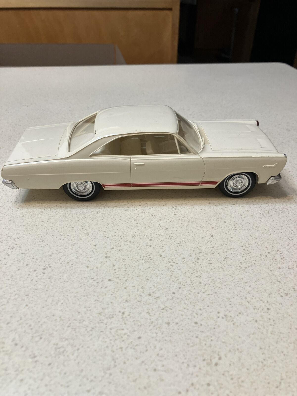 1966 Mercury Comet Cyclone White With White Interior Red Stripes Promo Car Nice