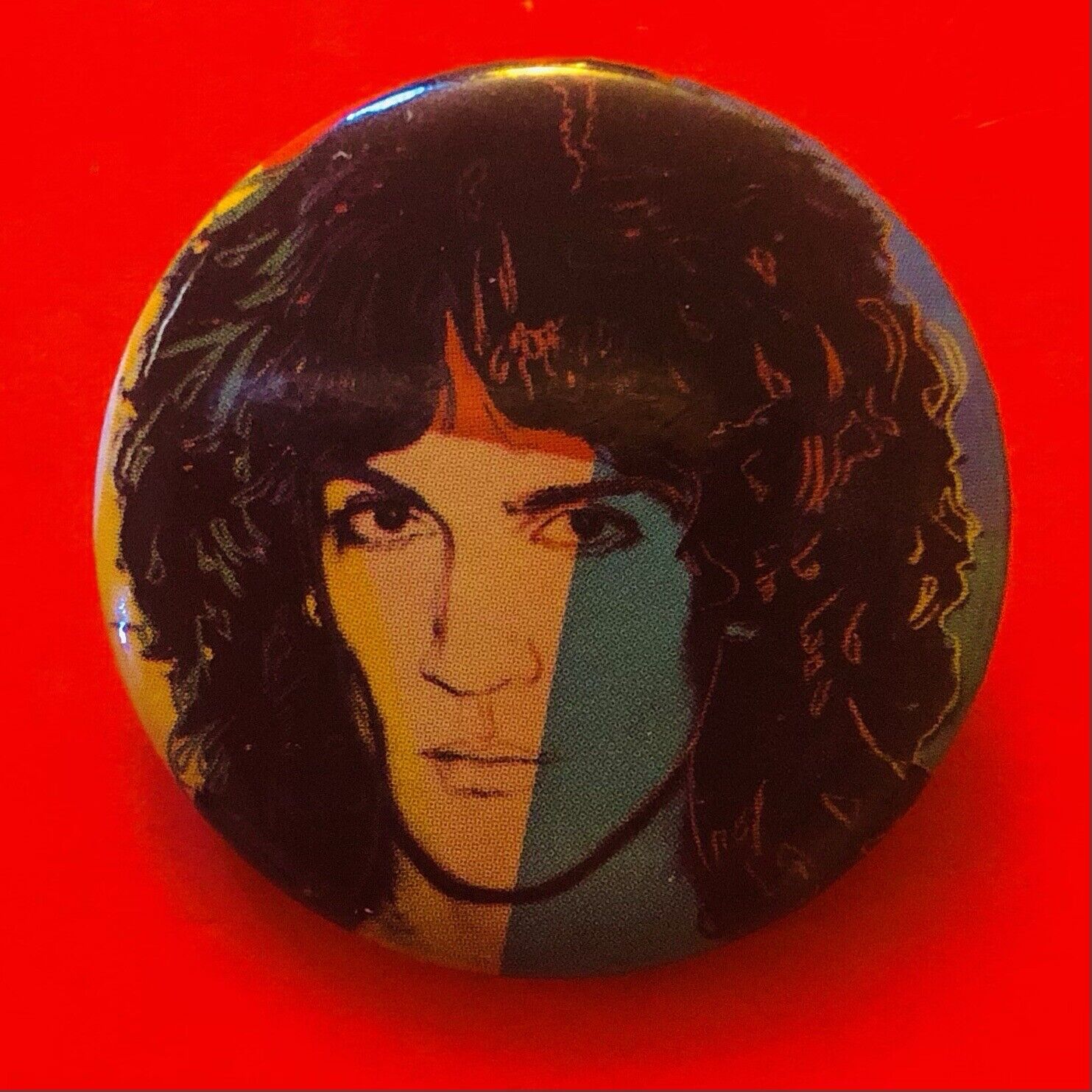 BILLY SQUIER pin Vintage 80s Pinback Button Singer Musician Badge Original 1982