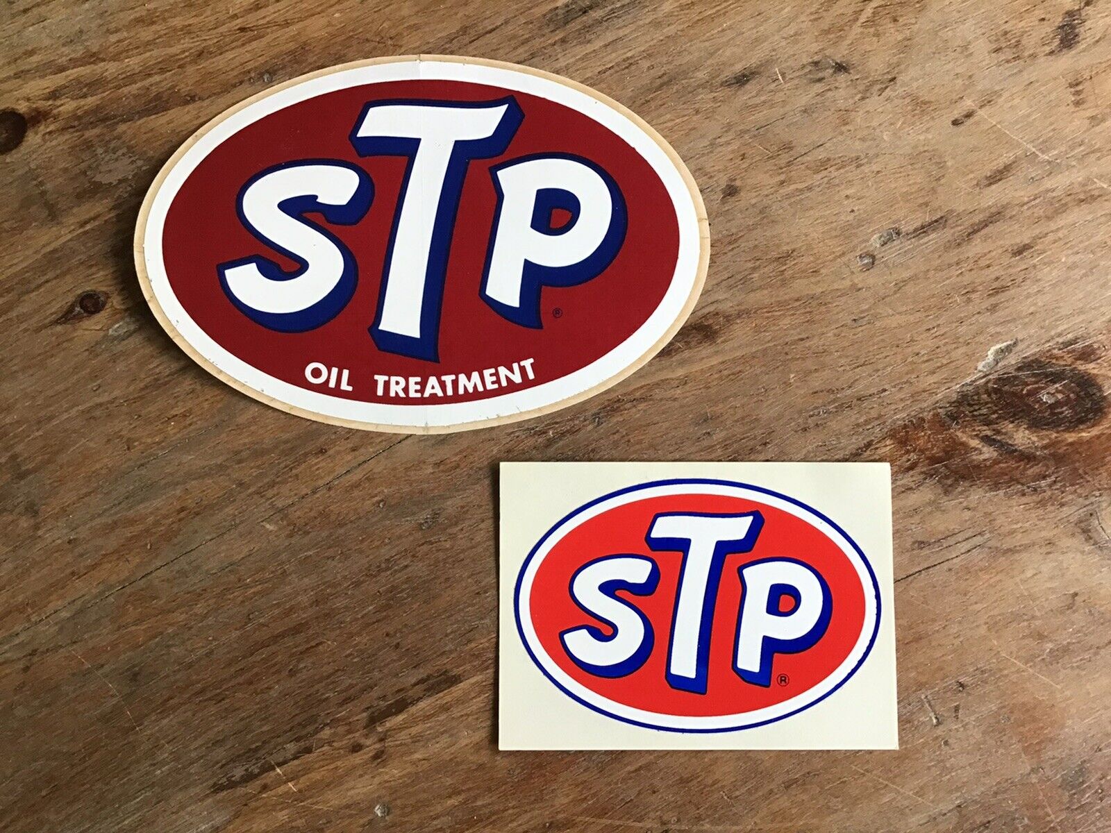 Lot of 2 NOS Vintage STP OIL TREATMENT Decal Stickers 1970s Original New