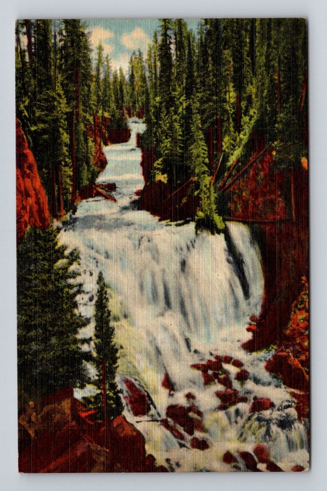 Yellowstone National Park, Kepler Cascades, Series #1275 Vintage Postcard