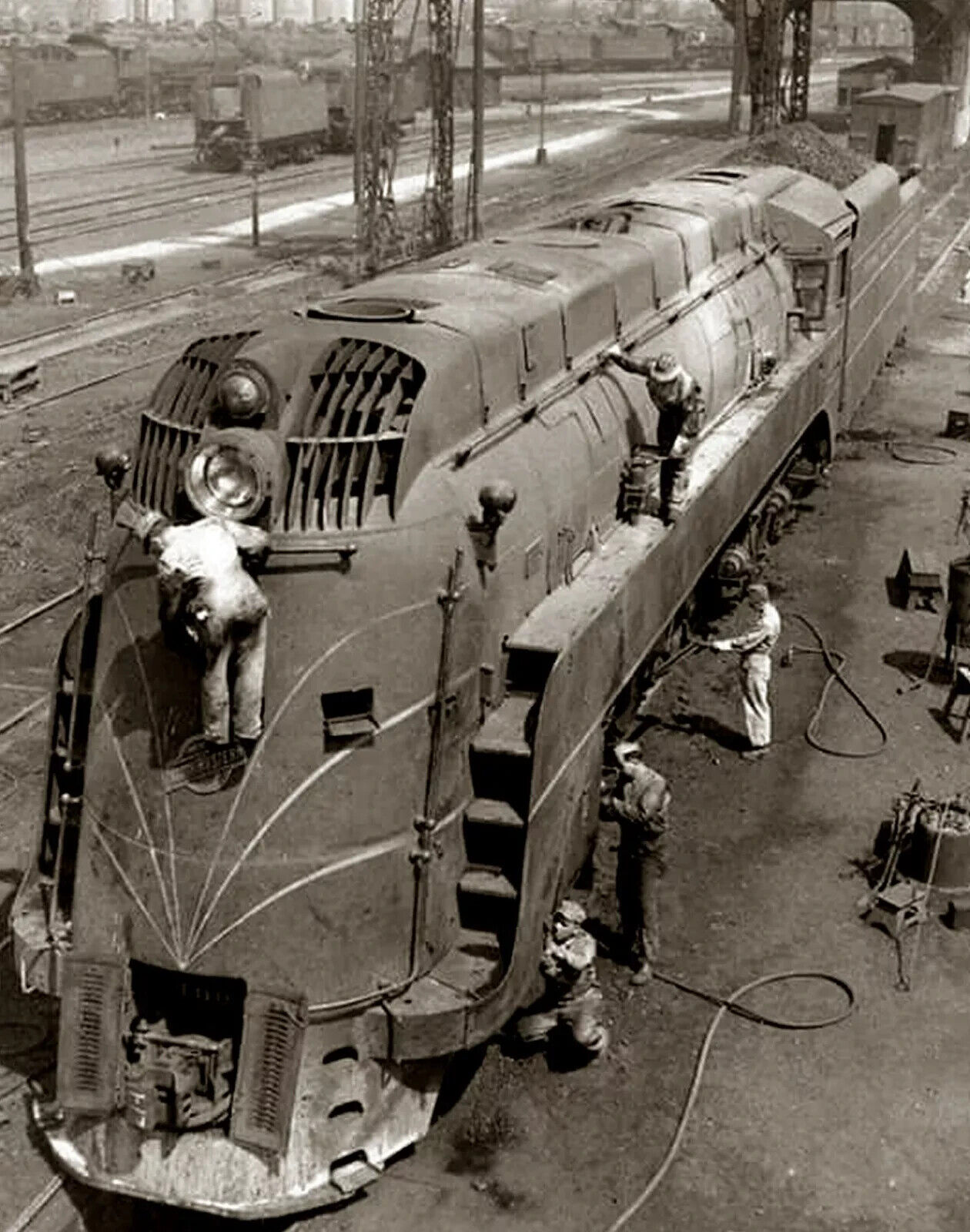1930s Train Maintenance Chicago & North Western Railway Poster Photo 13x19