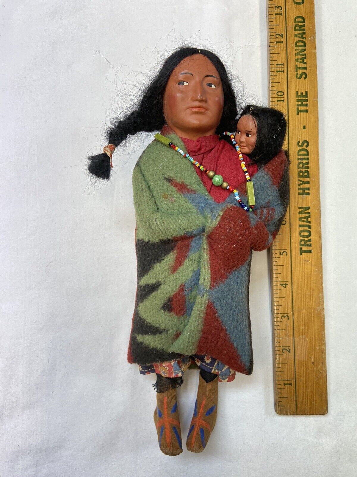 Skookum Doll, mother & Child 1930s great condition 11” H  $95 