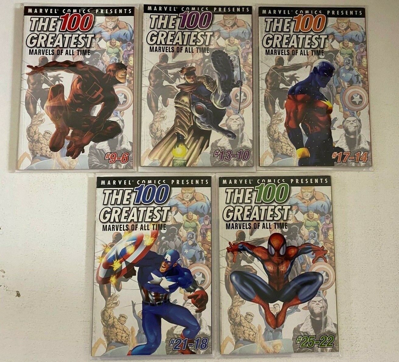100 Greatest Marvels of All Time lot #5-10 Marvel 5 pieces 8.0 VF (2001)