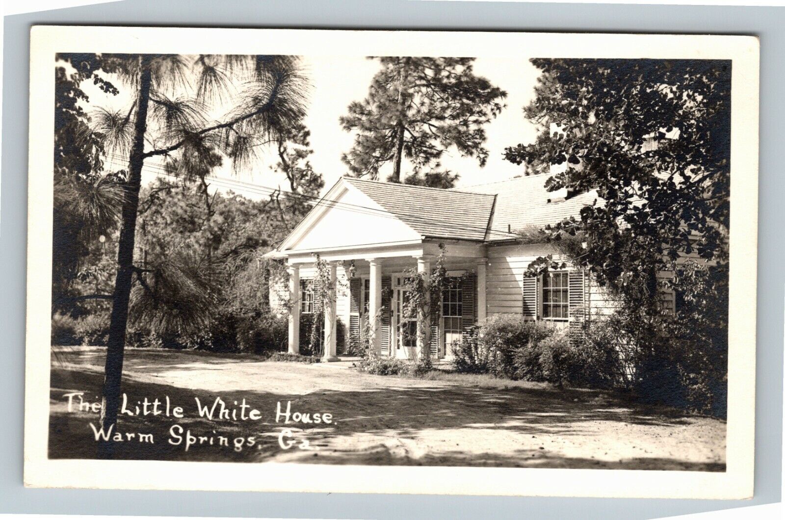 RPPC Warm Springs GA, The Little White House, Georgia Vintage Postcard