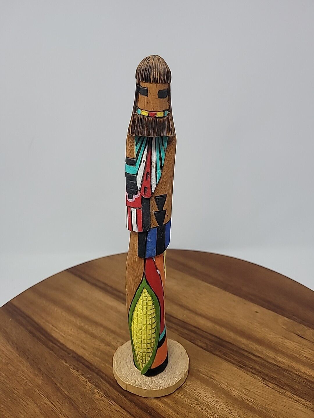 Hopi Yellow Corn Maiden Hand Carved Wood Kachina Native American Long Hair 11\