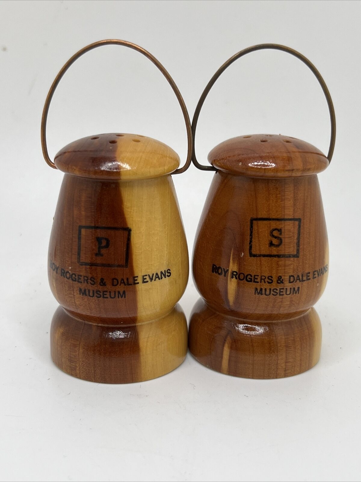 Vintage Roy Rogers Dale Evans Salt and Pepper Shakers Museum Wood Lantern