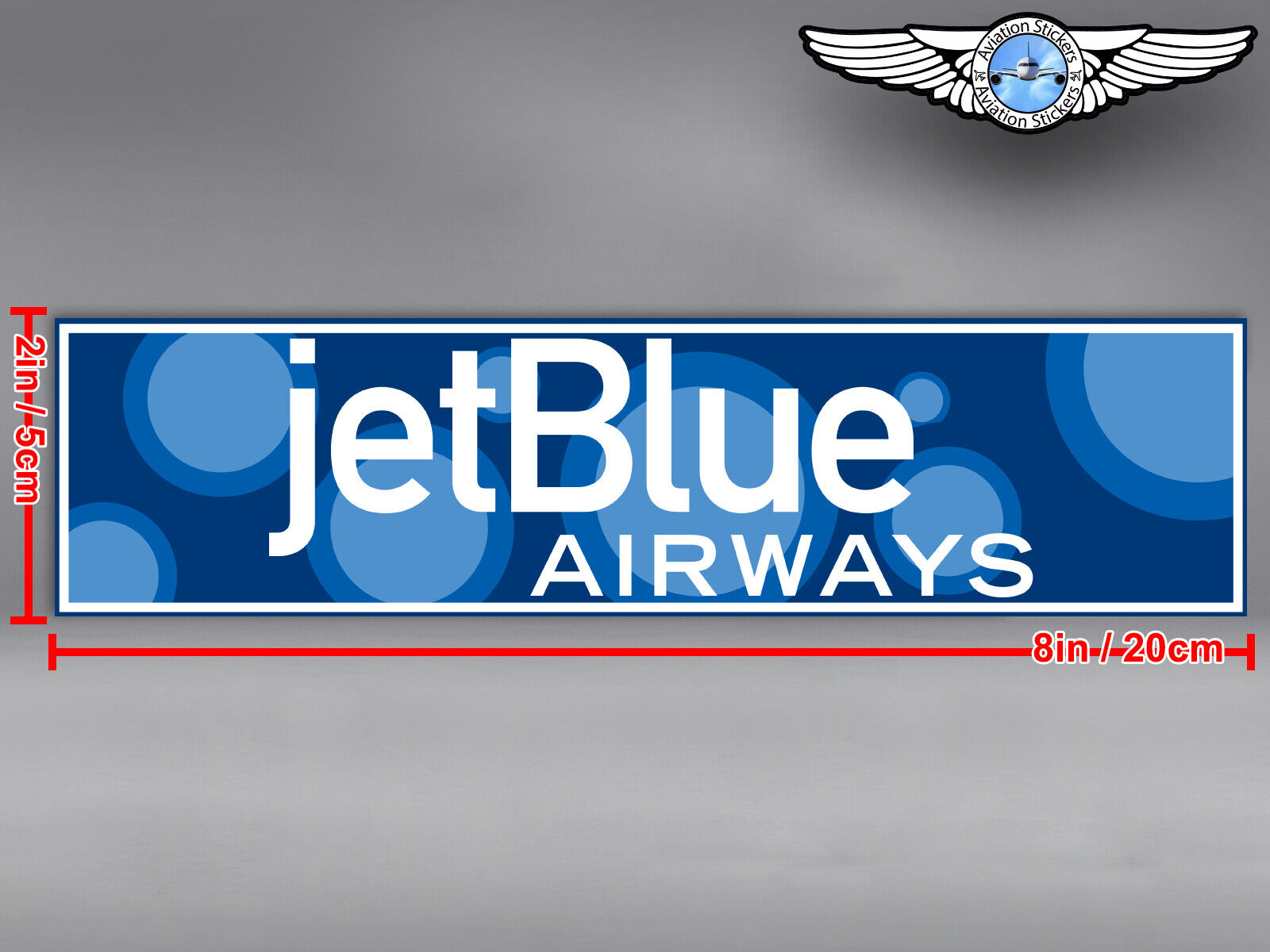 JETBLUE AIRWAYS JET BLUE RECTANGULAR BUBBLES LOGO DECAL / STICKER