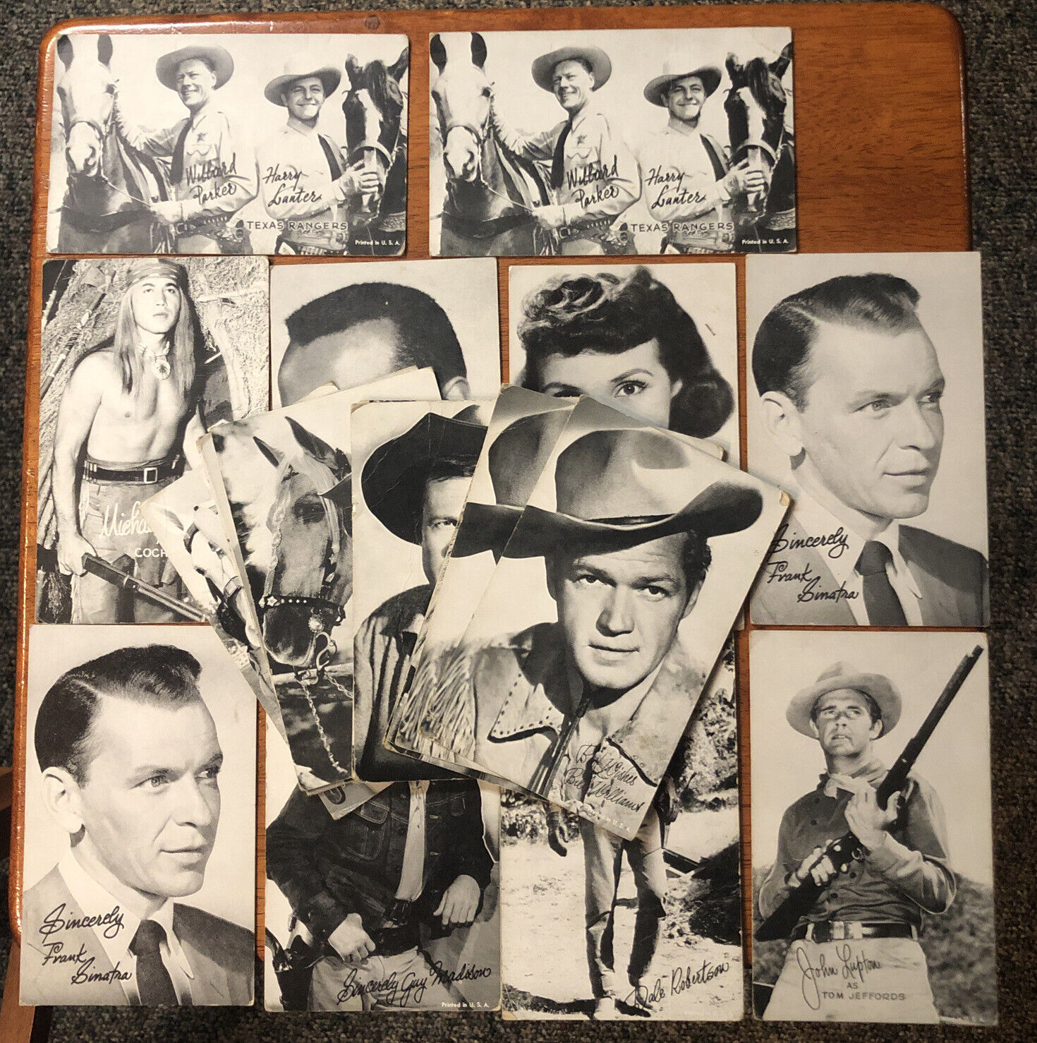 RARE 1940\'S-50\'s Exhibit Card Lot X 20 Lone Ranger, Frank Sinatra ,Cochise,etc