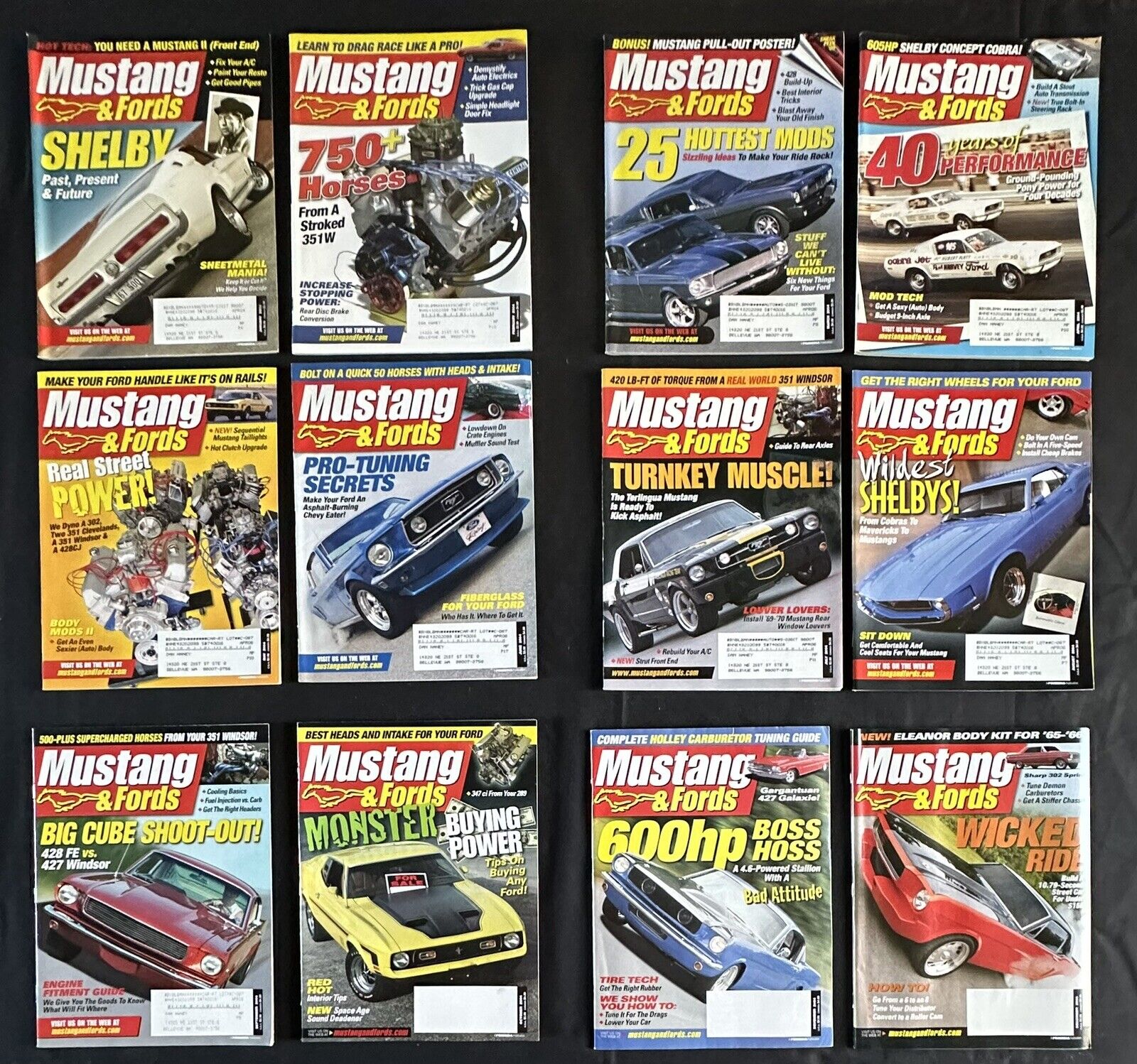 12 2004 Complete Year Mustang & Fords Magazine Shelby 25 Hottest Mods Muscle