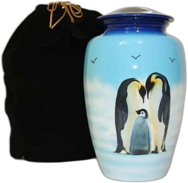 10 Inch Emperor Penguins Cremation Urns for Human Ashes Funeral Loving Pets Urn