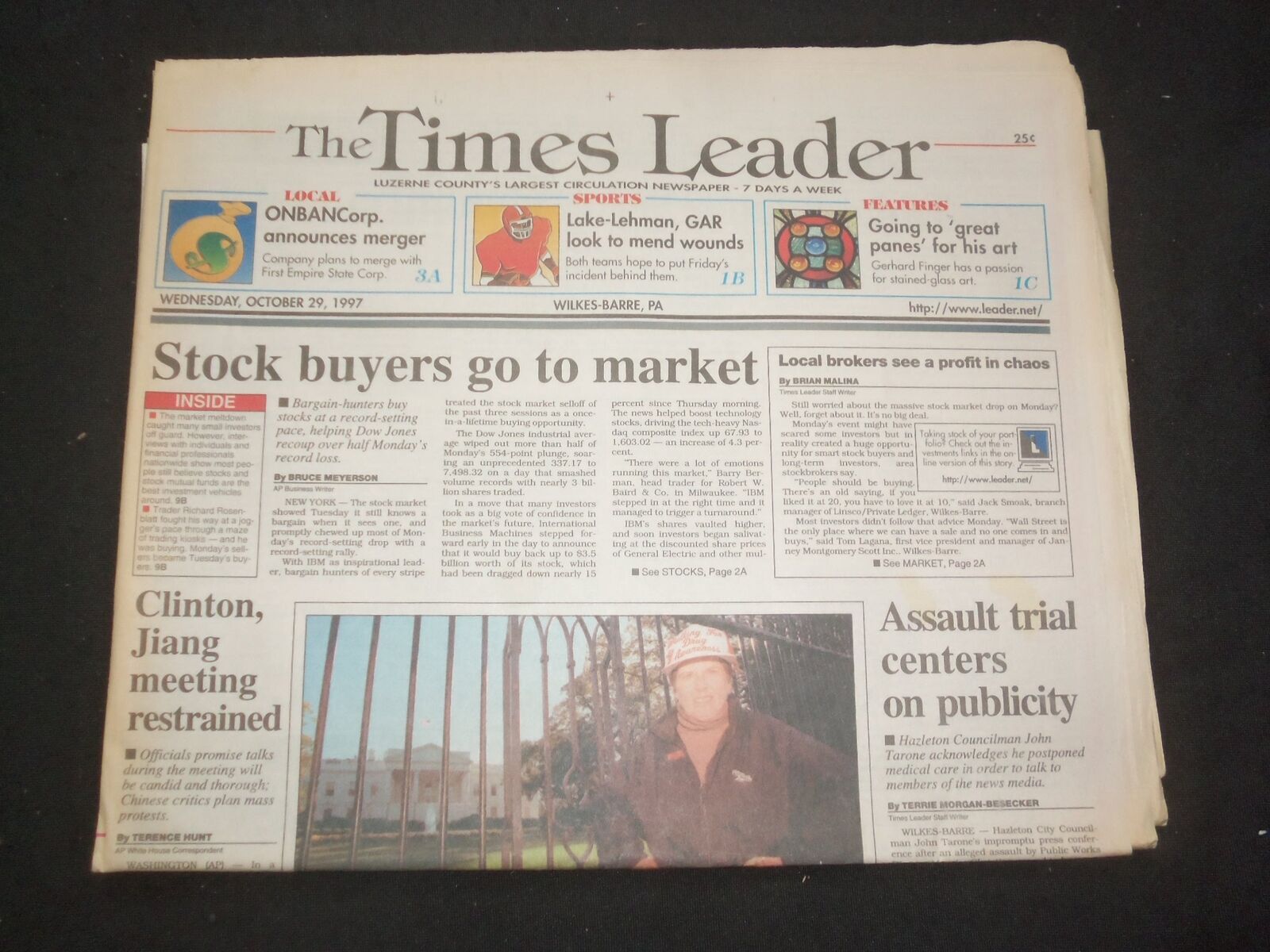 1997 OCTOBER 29 WILKES-BARRE TIMES LEADER - STOCK BUYERS GO TO MARKET - NP 7766