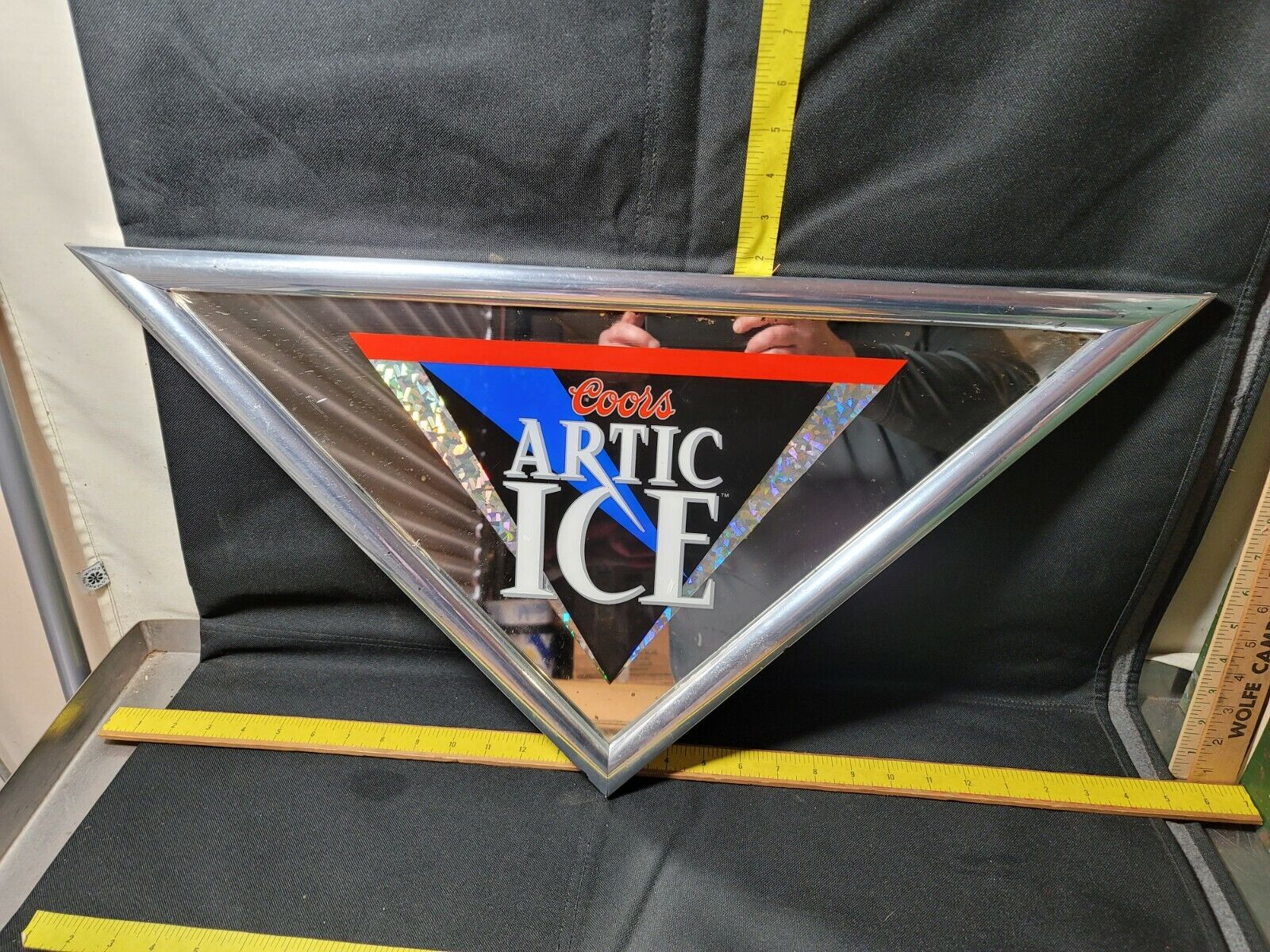 Vintage Coors Artic Ice Beer Mirror Triangular Shape