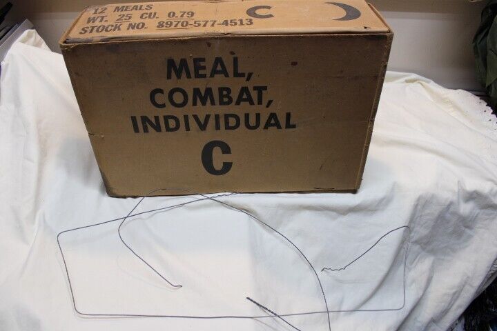 Vintage US Military Issue Vietnam Era 1968 C Ration Cardboard Box Combat Meal C