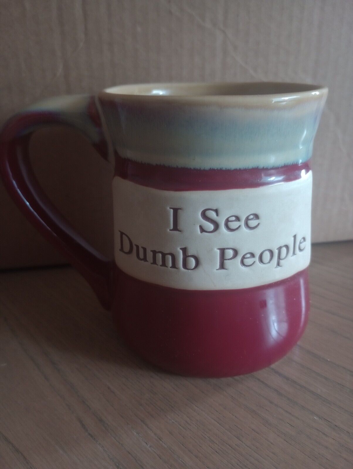 “I See Dumb People” Sarcasm Stoneware Coffee/Tea Mug Ltd Commodities 17oz 4 1/2”
