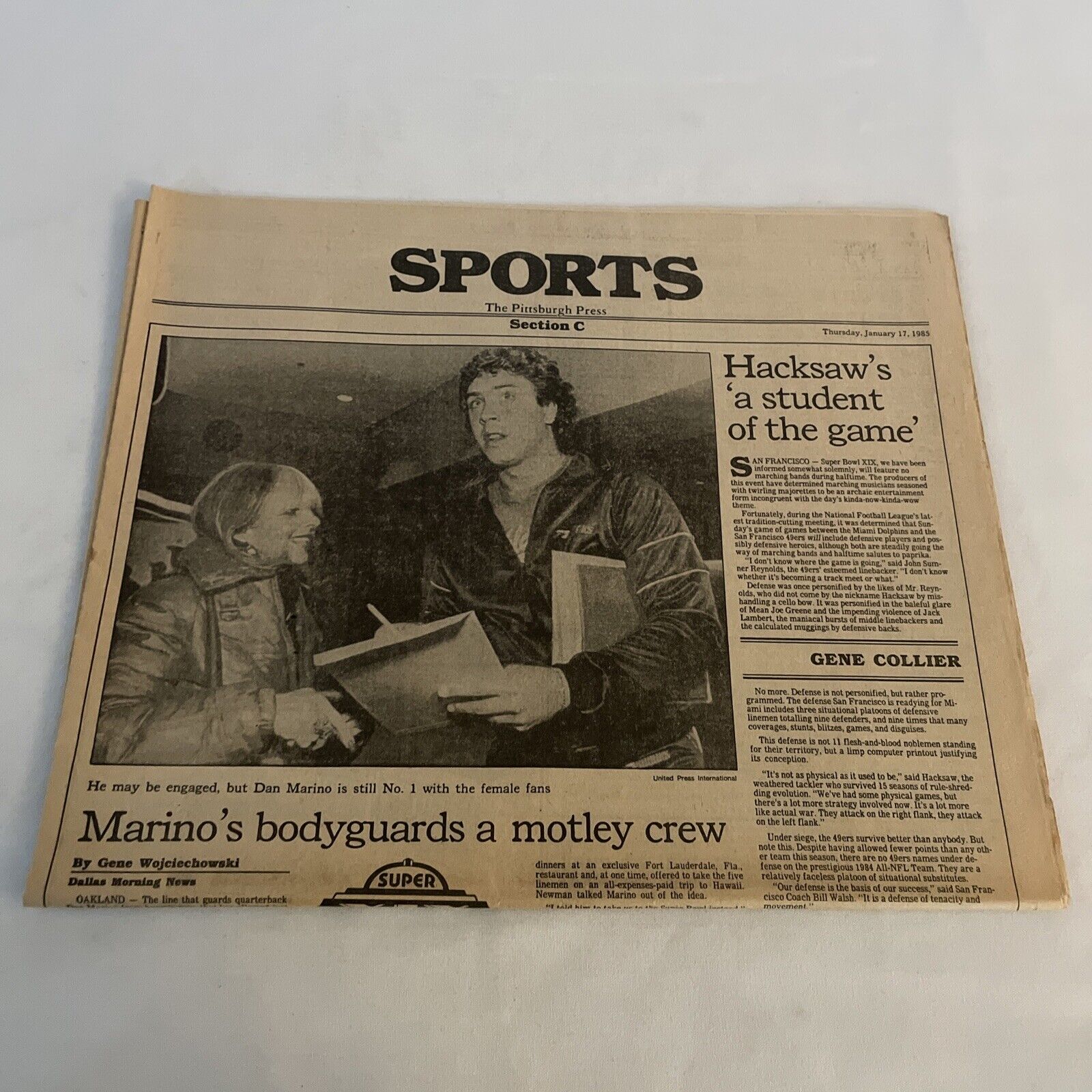 1985 Jan 17, Pittsburgh Press Sports, Dan Marino (MH50)