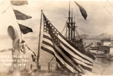 WWI USS Jason Stern American Flag AC-12 Collier Real Photo Postcard RPPC Ship picture