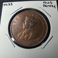 1933 AUSTRALIA ONE PENNY KING GEORGE V AS PICTURED 1d Coin picture