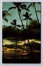 Sunset View In Hawaii, Antique, Vintage Postcard picture