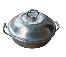 MATCH Pewter Bowl :: Deep Engraved with Handles Italy picture