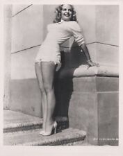 Cleo Moore blonde bombshell shows off her legs on steps vintage 8x10 inch photo picture