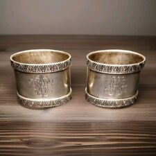 Beautifully Engraved Antique .875 Silver Napkin Holders From Russia Pre-1908 picture