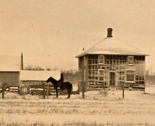 C.1907-14 RPPC. Farm House Construction. Black Horse Barn. Homestead Photo. VTG picture