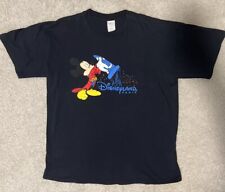 Disneyland Paris T Shirt L/XL Black Mickey Mouse Sorcerer Hat picture
