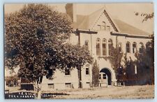 Shenandoah Iowa IA Postcard RPPC Photo Broad At School Building 1908 Antique picture