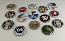 Vintage 2004 Mixed Lot of 15 1” Anti George W. Bush for President Campaign Pins picture