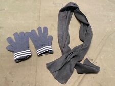 WWII GERMAN M31 WINTER WOOL GLOVES,XLARGE & SCARF LOT picture