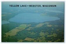 1960 Aerial View Yellow Lake Trees Webster Wisconsin WI Vintage Antique Postcard picture