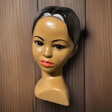 Vintage Marwal Polynesian Latina Black Woman Head Bust Plaster Chalkware  picture