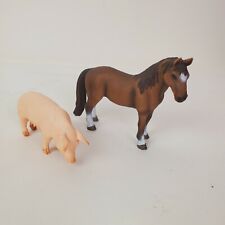 Schleich Brown Horse Farm Animal Pig Lot of 2  picture