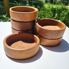 Vintage 1960s mid century modern teak wood bowl set picture