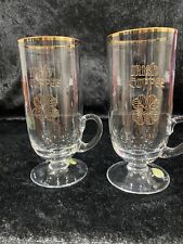 Vintage Bohemia Irish Coffee Mugs Gold Rimmed Set Of 2 Made In Czech Republic  picture