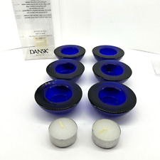 VTG Dansk Gifts Cobalt Tealight Decorative Candle Holders Set of 6 Style 01825 picture