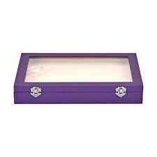 Purple Leatherette Anti Tarnish 150 Slot Ring Jewelry Box with 2 Latch Clasp picture