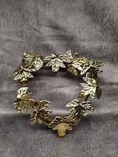 Vintage Home Interiors? Brass Gold Copper Metal Ivy Leaf Wall Art Heart Shape picture